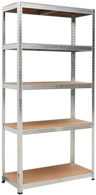 Regál 150x75x30 cm strieborný