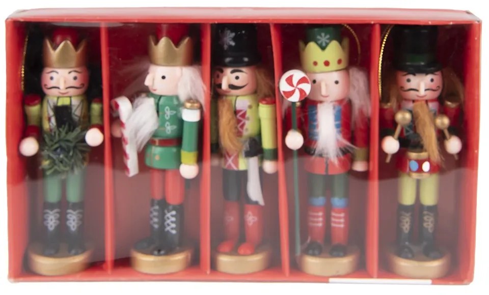 5ks farebná závesná soška Luskáčik - 4*4*13 cm