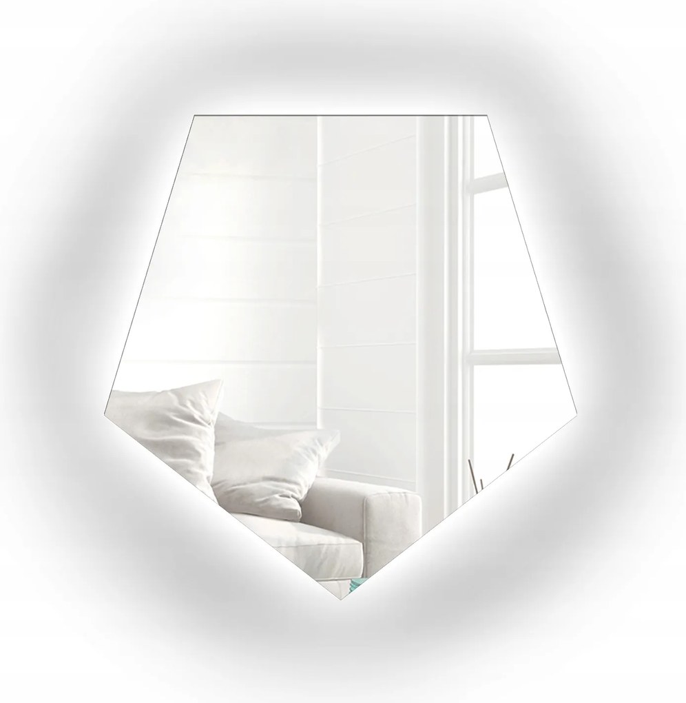 Zrkadlo geometrického tvaru Penta s Led podsvietením 180x171