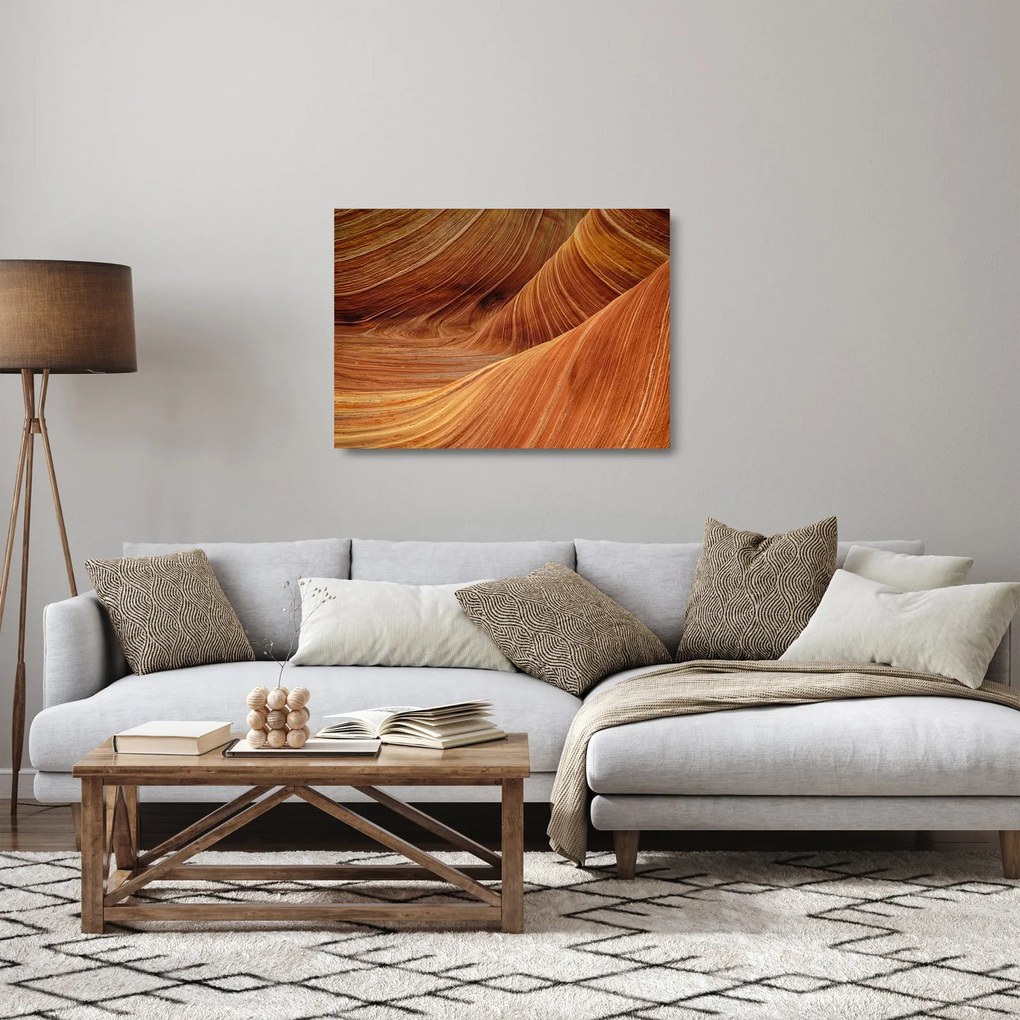 Sklenený obraz - Červený piesok (70x50 cm)