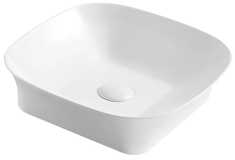 Mereo Mereo, Umývadlo na dosku bez prepadu, 400x400x105 mm, štvorcové, keramické, MER-UC404011S1