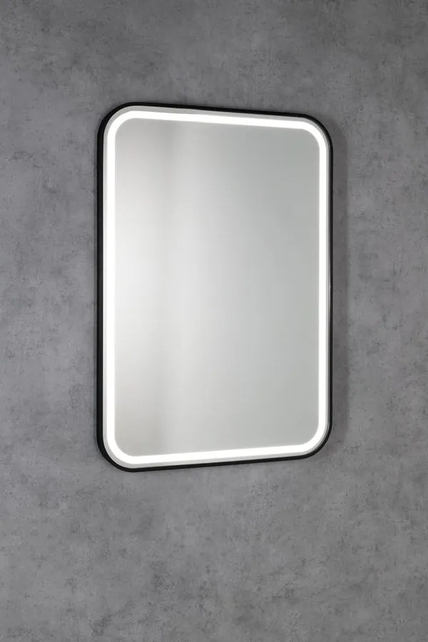 Sapho Sapho, CETIS zrkadlo s LED osvetlením 60x80cm, čierna matná, CT080