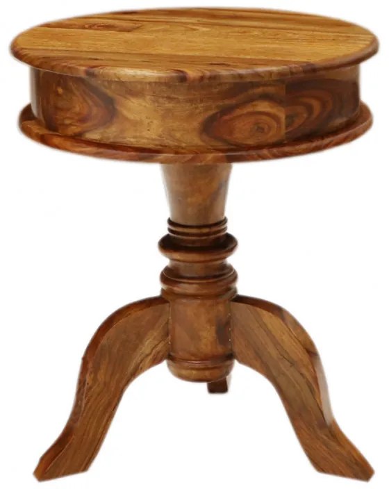 Okrúhly stolík Jali 50x60x50 z indického masívu palisander Natural