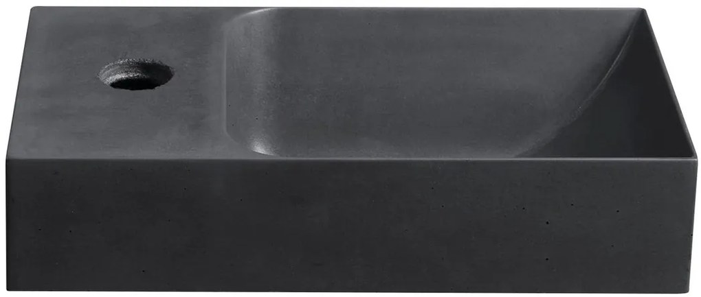 Sapho Sapho, PICCOLINO betónové umývadlo 30,8x17cm, batéria vľavo, antracit, PK30016