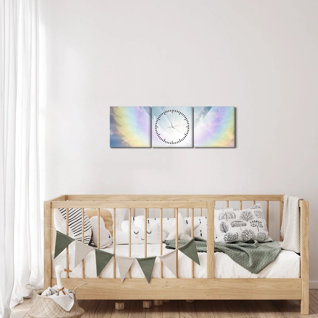 Obraz - Anjelská aura (s hodinami) (90x30 cm)