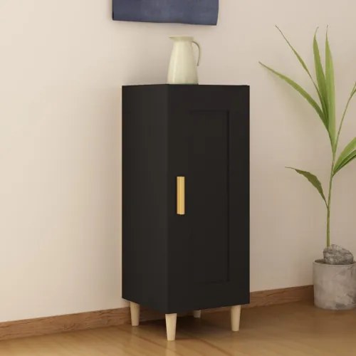 vidaXL Komoda čierna 34,5x34x90 cm spracované drevo-