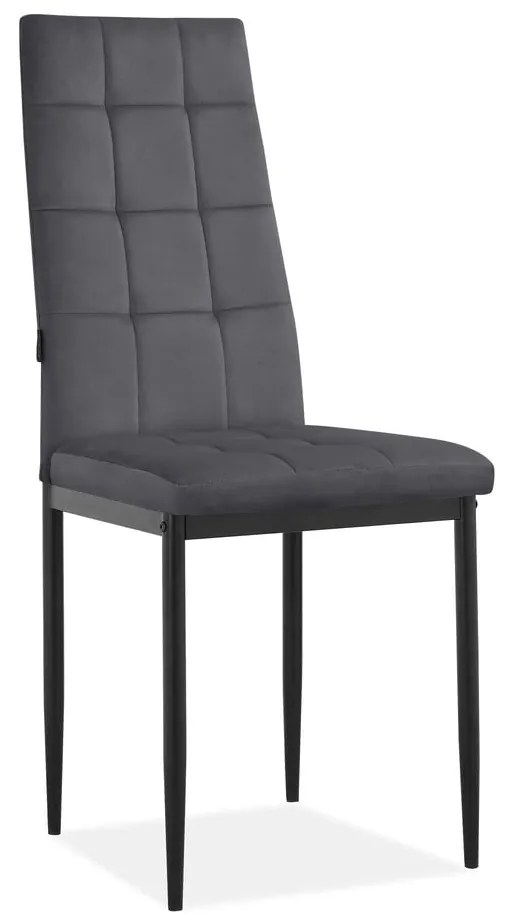 Antracitové zamatové jedálenské stoličky v súprave 2 ks Becca – Støraa