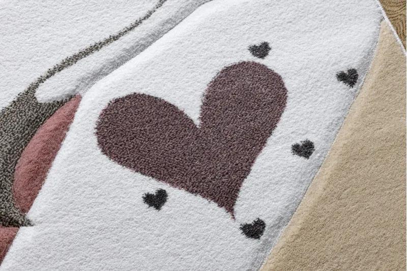 Dywany Łuszczów Detský kusový koberec Petit Flamingos hearts cream - 140x190 cm
