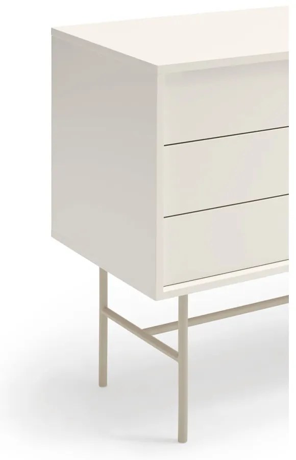 Béžovo-krémová nízka komoda s posuvnými dverami 180x91 cm Nube – Teulat