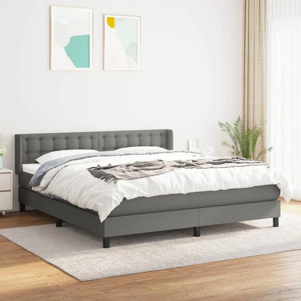 Boxspring posteľ s matracom tmavosivá 180x200 cm látka 3130050