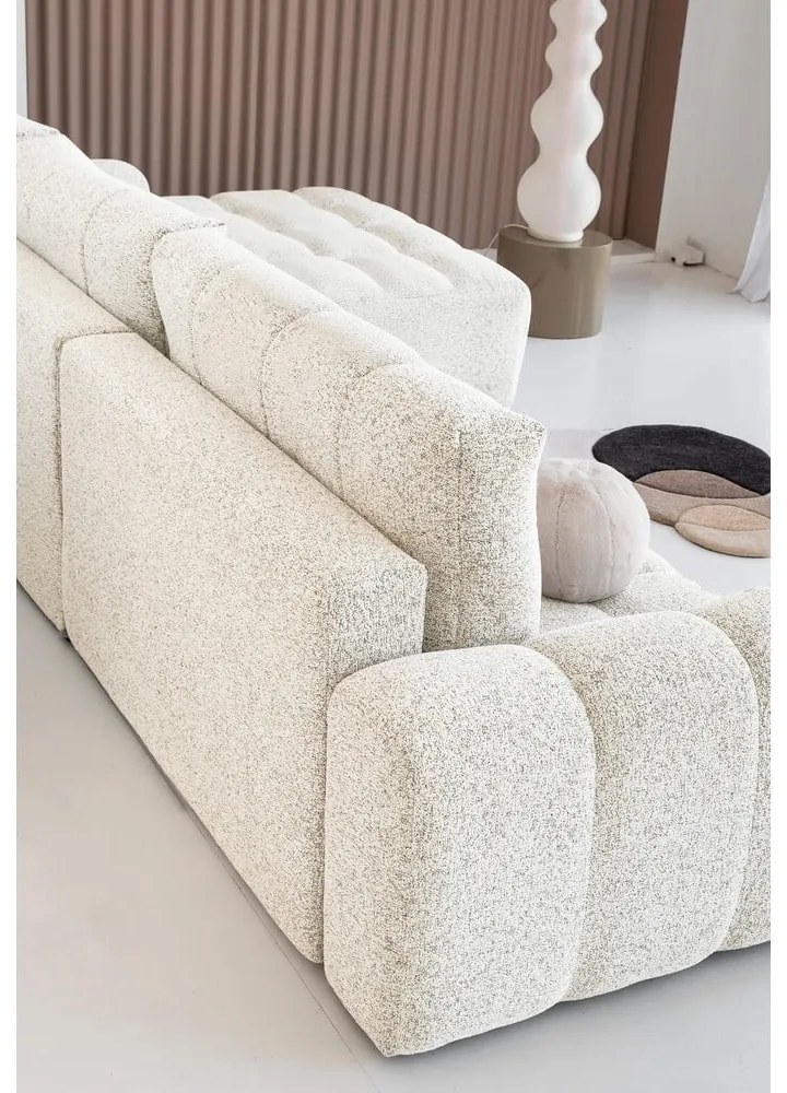 Krémová rozkladacia modulárna rohová pohovka s úložným priestorom (pravý roh) Lulu – Miuform