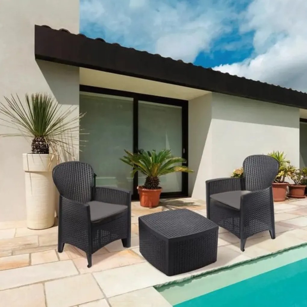 Záhradný set TREE, 3-dielny, antracitová I.P.A.E-Progarden