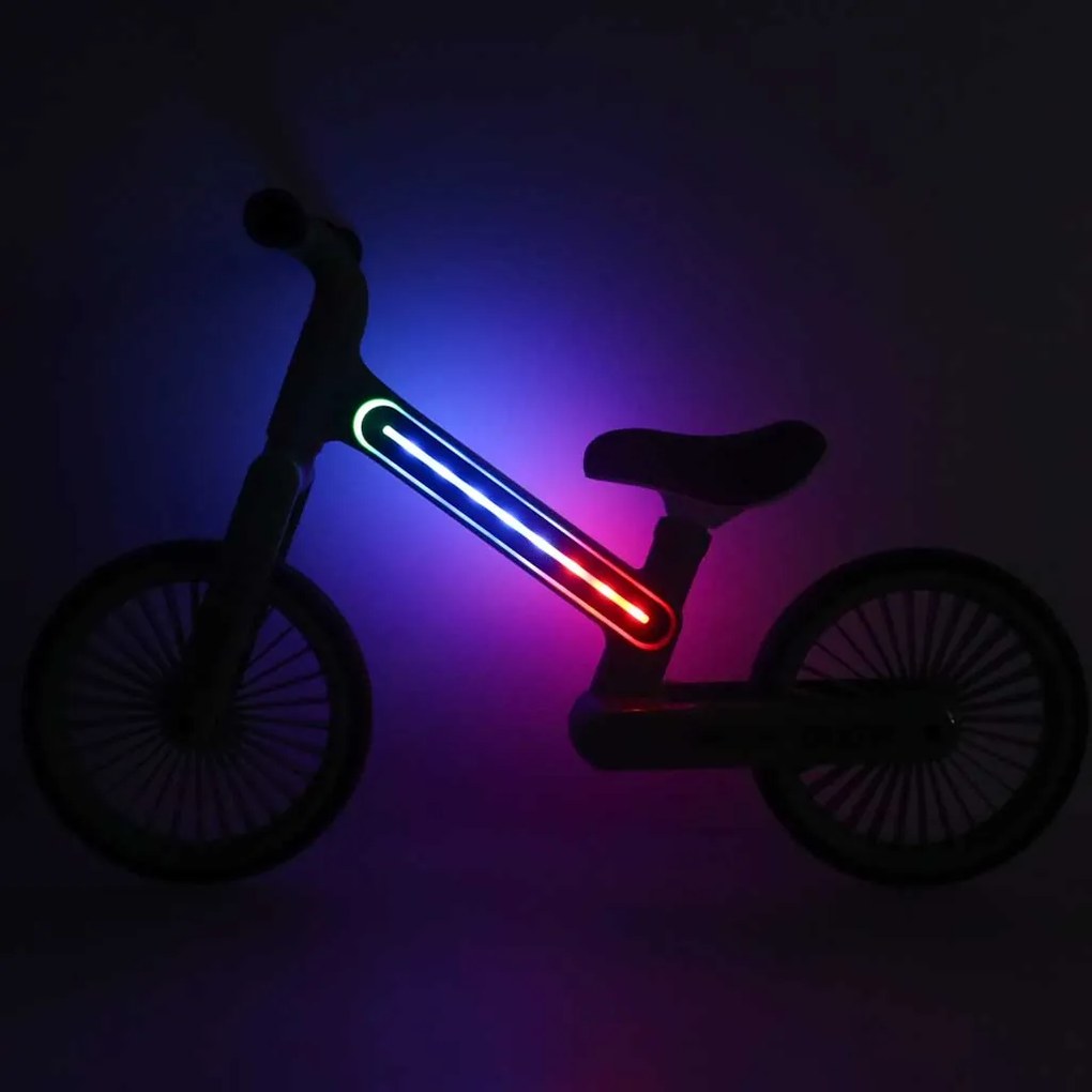 KIK Detský bežecký bicykel Fix Glow LED čierny