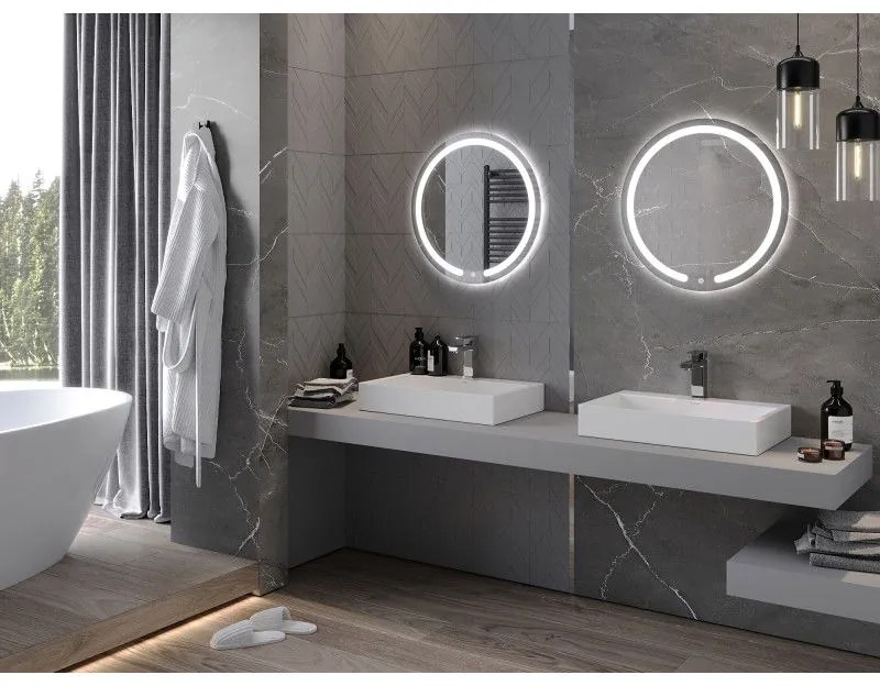 Mexen Rose, LED kúpeľňové zrkadlo s podsvietením 60x60 cm, 6000K, ochrana proti zahmlievaniu, 9810-060-060-611-00