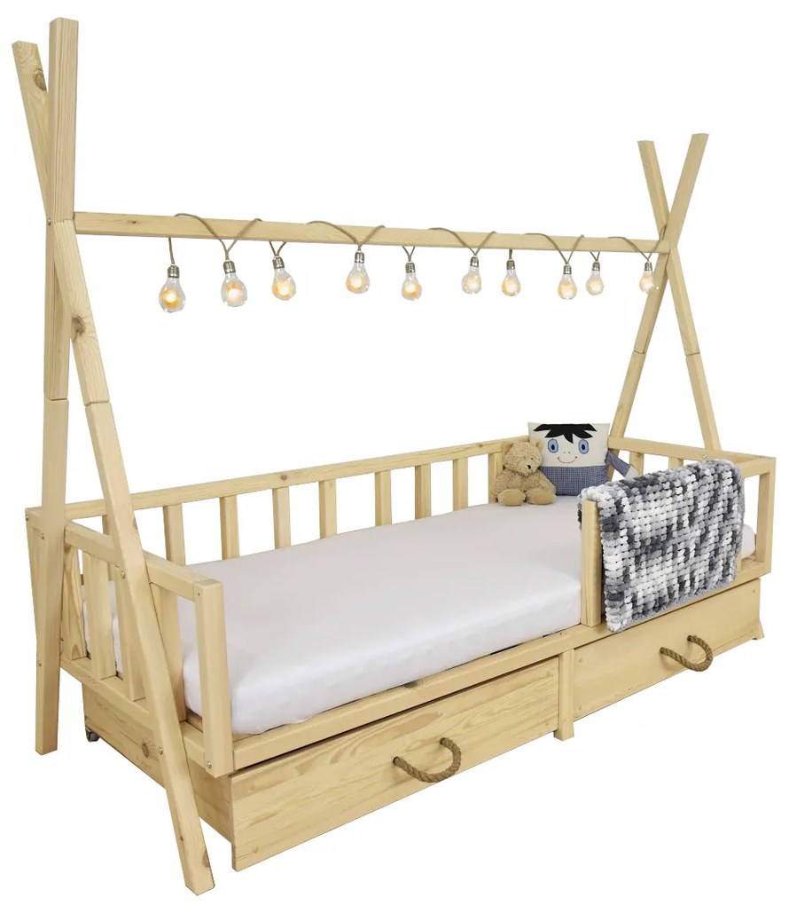 Wilsondo Detská posteľ domček Tipi 180x80 Variant úložný box: Bez úložného boxu