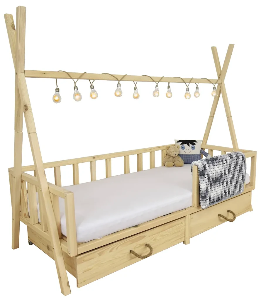 Wilsondo Detská posteľ domček Tipi 180x80 Variant úložný box: Bez úložného boxu