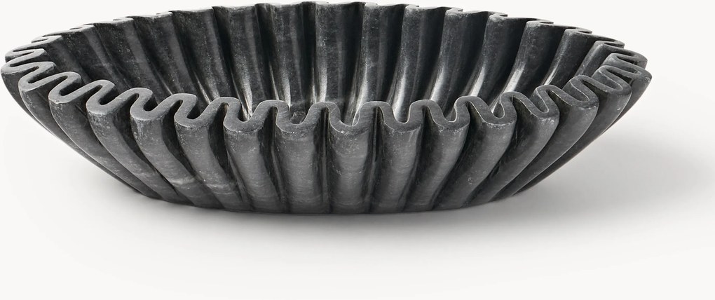 Ručne vyrobená mramorová oválna dekoračná miska Santorini, Š 35 cm