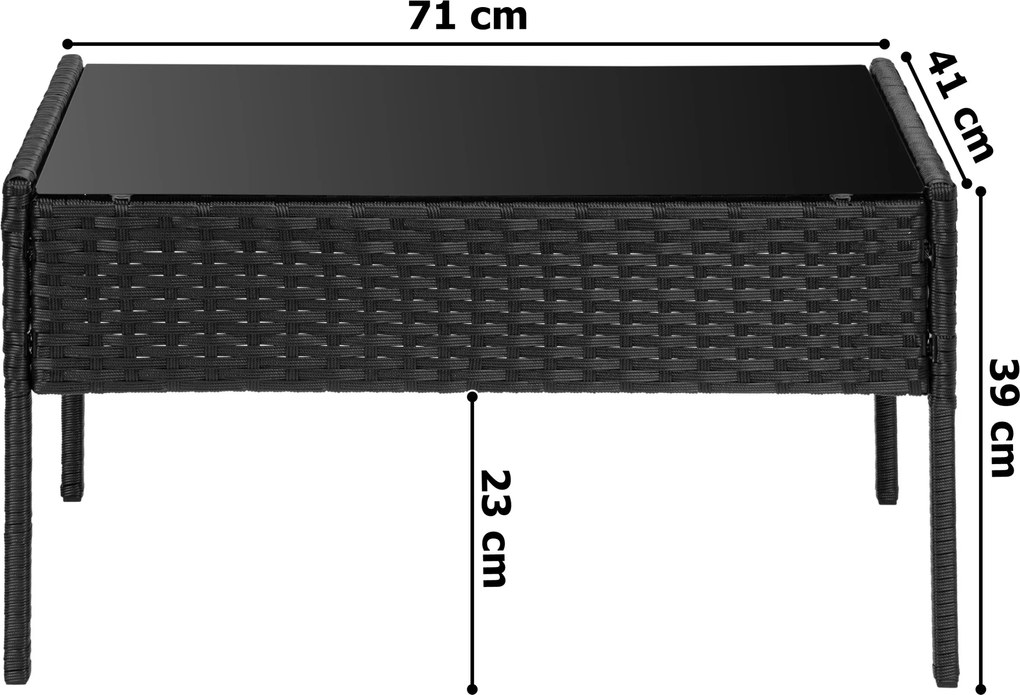 Sada zahradního nábytku MAGNOLIA černá/šedá