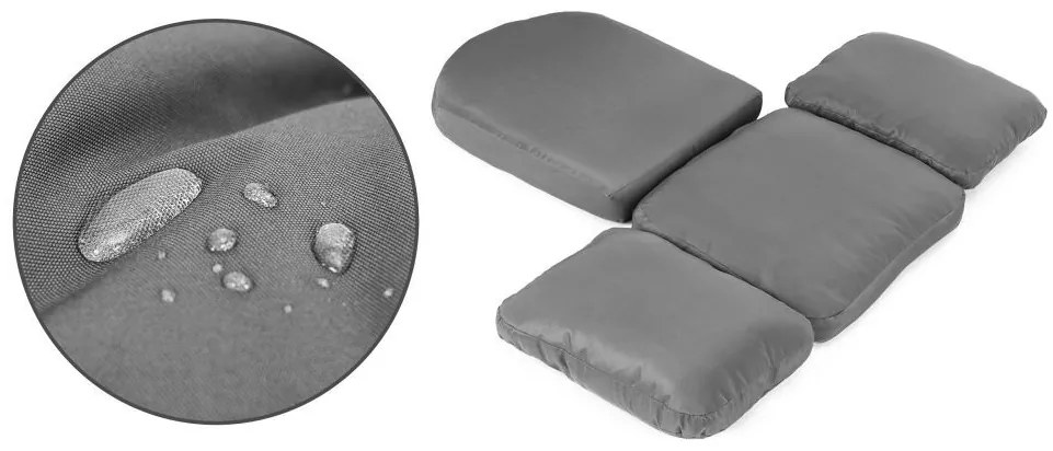 ZÁHRADNÉ KRESLO SO SKLADACOU STRIEŠKOU BAZIL ŠEDÉ