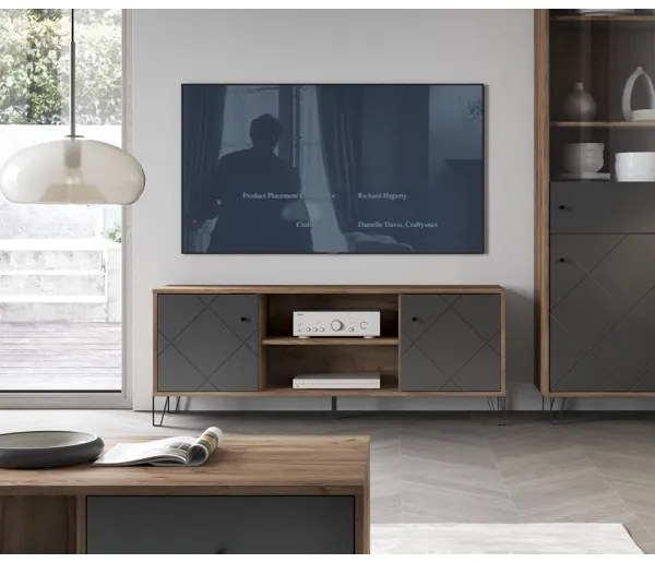 Televízny stolík SULA dub craft/čierna