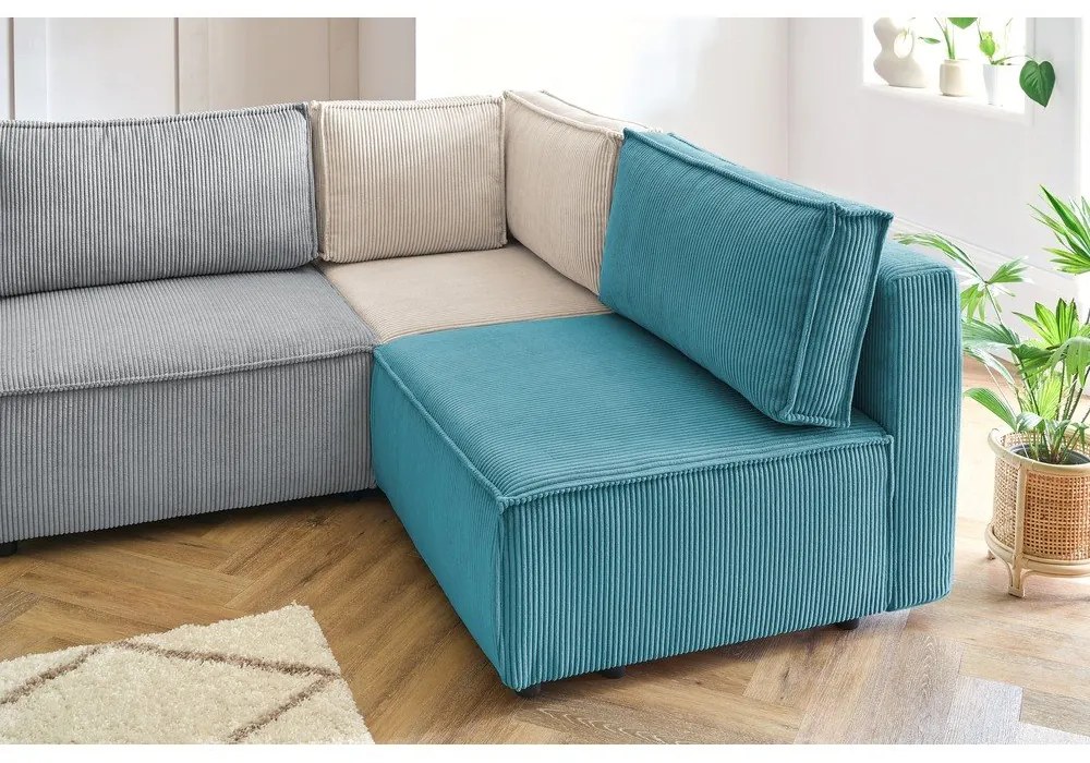 Menčestrová rohová pohovka (do tvaru "U"/variabilná) Nihad modular – Bobochic Paris