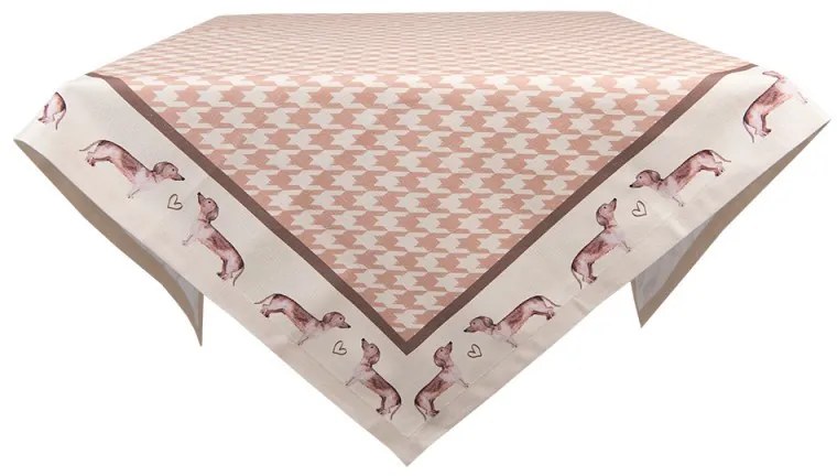 Bavlnený obrus s jazvečíkem Dachshund Love - 100*100 cm