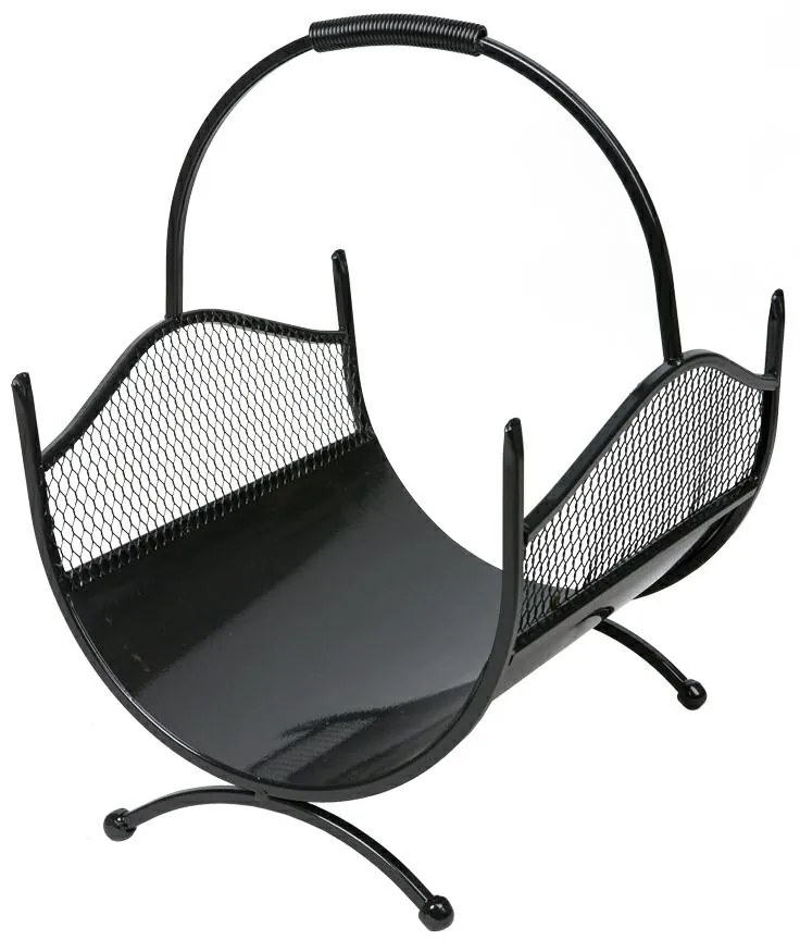 Kovový kôš na drevo Criss, 40x52 cm, čierna