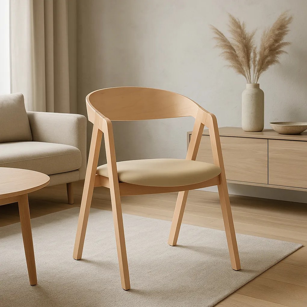 Stima stolička GURU buk s čalúneným sedákom Vyberte odtieň ->: Čierna, Vyberte látku ->: LUX Terracotta 10