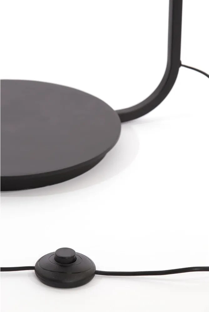 Stojacia lampa s textilným tienidlom v matnej čierno-prírodnej farbe (výška 164 cm) Lyra – Light &amp; Living