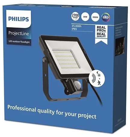 Philips - LED Vonkajší reflektor so senzorom PROJECTLINE LED/30W/230V IP65 3000K