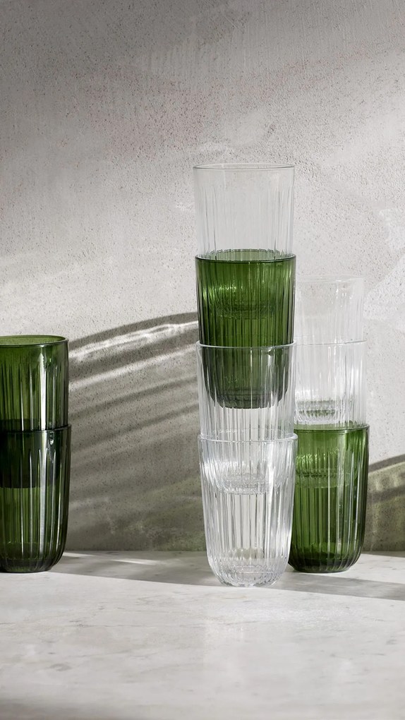 KÄHLER Pohár na vodu Hammershøi Green 370 ml – set 4 ks