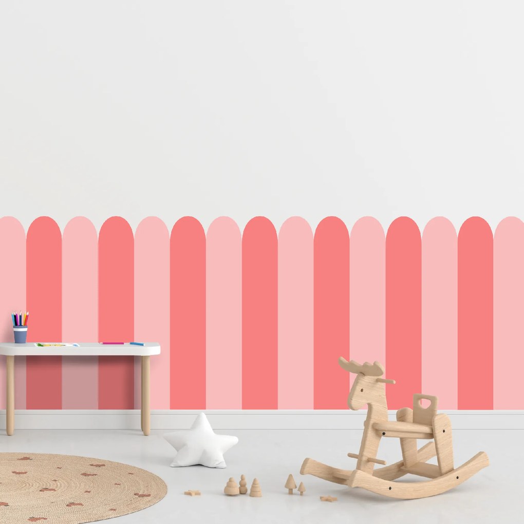 60x100cm Oblúk - Ružová farba - textilná nálepka na stenu Farba: Kombinácia, Veľkosť: 100 cm