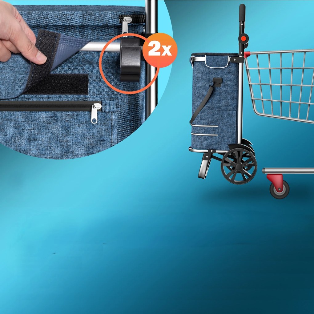 Monzana Nákupná taška na kolieskach EASY, 50l, modrá