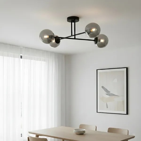 Brilagi - Prisadený luster MALIVA 4xE14/15W/230V čierny/dymový