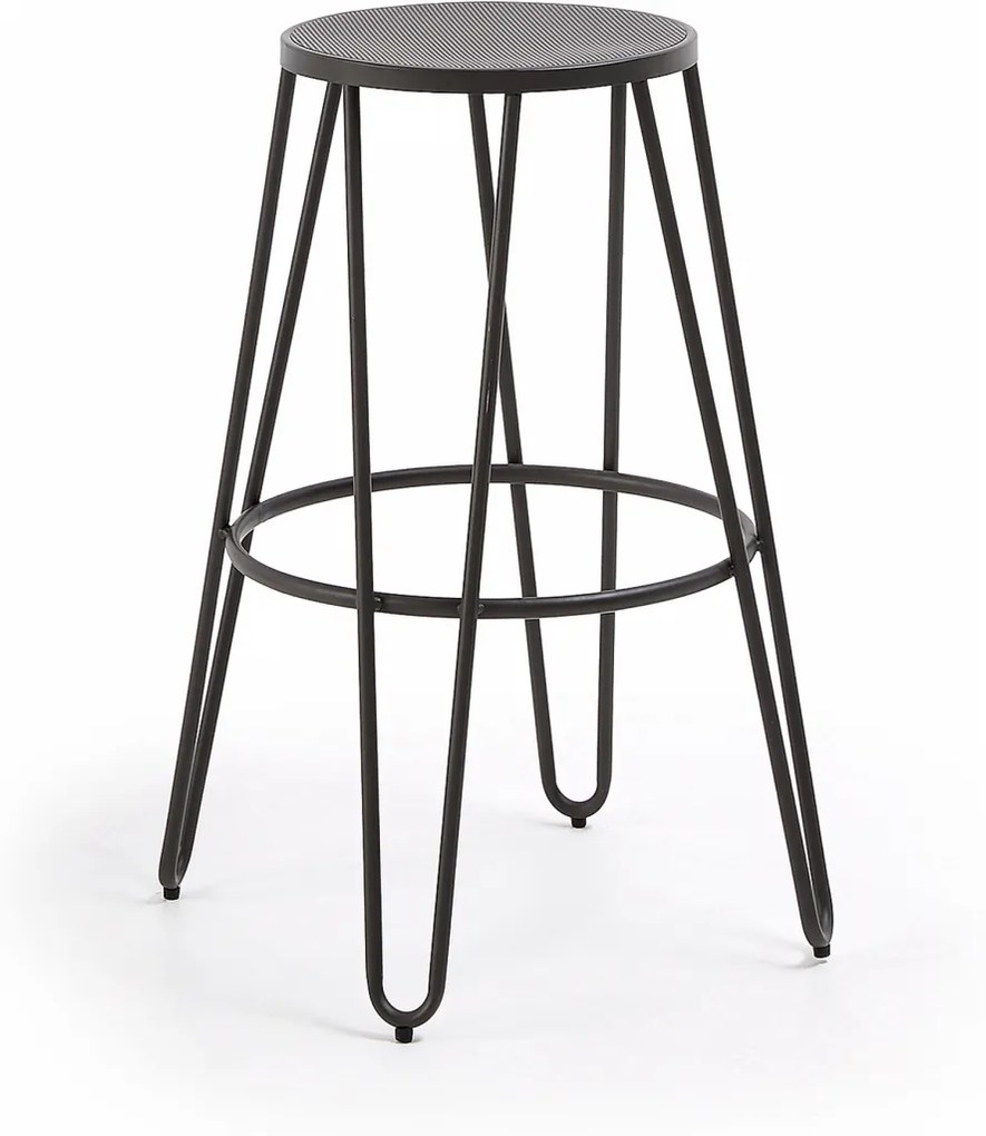 LA FORMA Tmavošedá barová stolička Mallone 76 × 45 × 45 cm