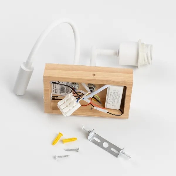 Brilagi - LED Nástenná lampa NUBILA WOOD 1xE27/25W/230V + LED/3W dub/červená