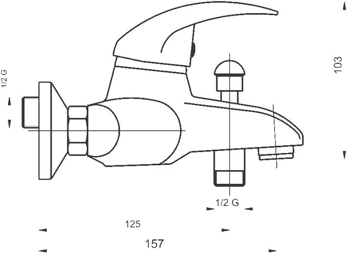 Novaservis Titania Lux, vaňová batéria bez príslušenstva 150 mm, chrómová, 91020/1,0