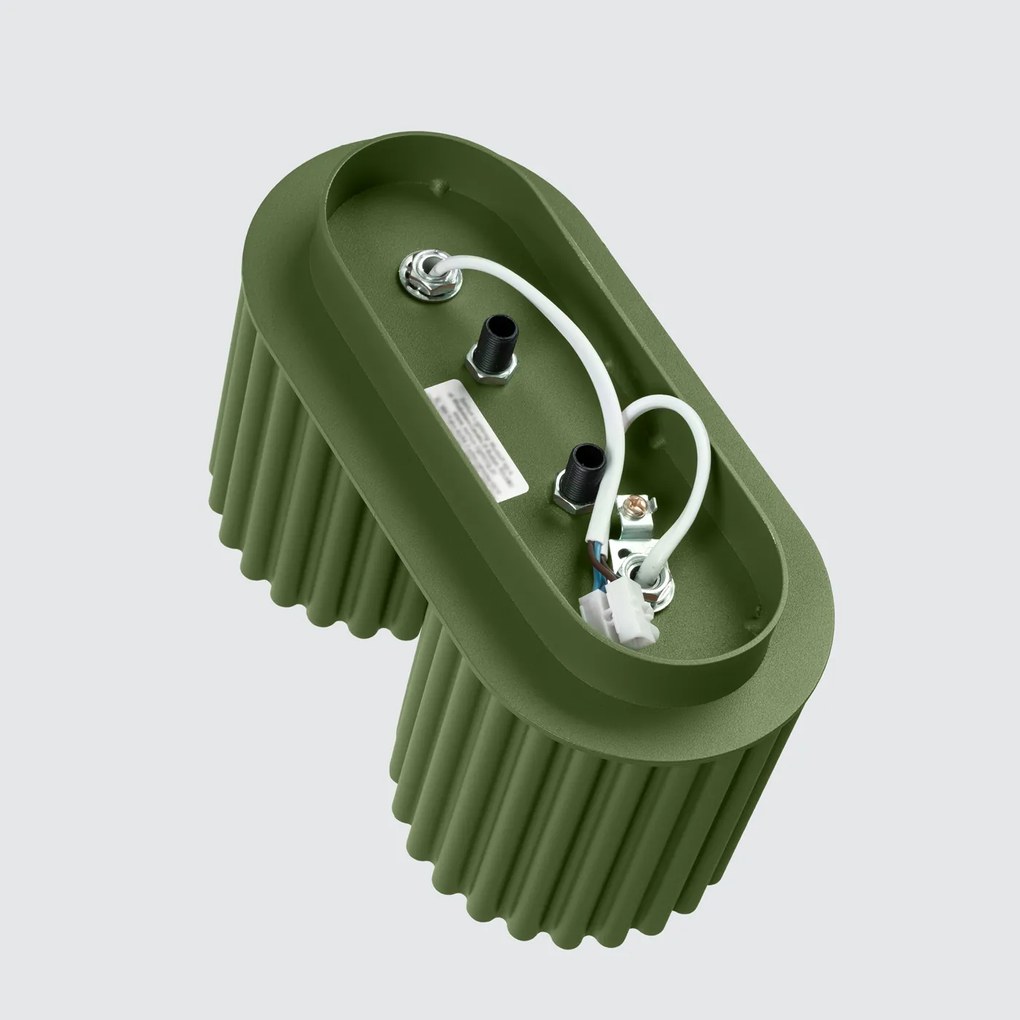 Stropné svietidlo Aura, 2x olivovo zelené hliníkové tienidlo, (10 cm)