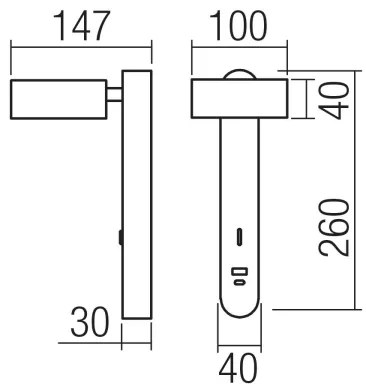 Redo 01-4641 - LED nástenné svietidlo SADES LED/6W/230V CRI 90 USB zlatá