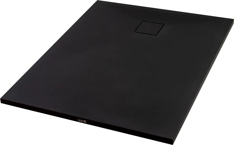 Cagliari Black 80x120x2,6 cm Štvorcová, SMC sprchová vanička, so sifonom
