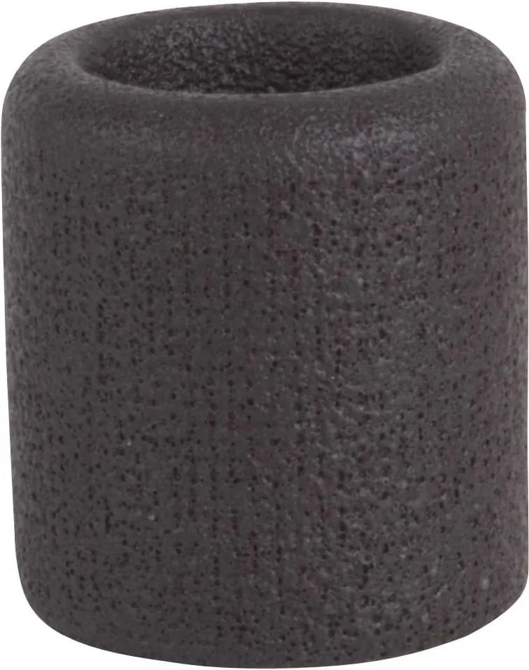 Sada 3 ks: Čierny keramický svietnik Burly ∅ 7 cm × 7 cm