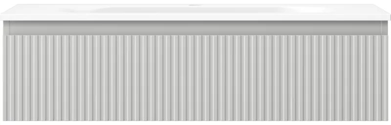 Mexen Rivel, kúpeľňová skrinka 90 cm s umývadlom Vela, 1 zásuvka, drážkovaná, šedá matná/biela matná, 91A20-09023-1-BF62-W23M01