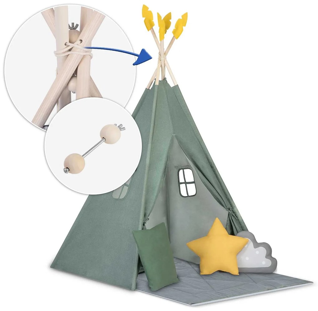 Detský stan típí Nukido NK-406 - zelený