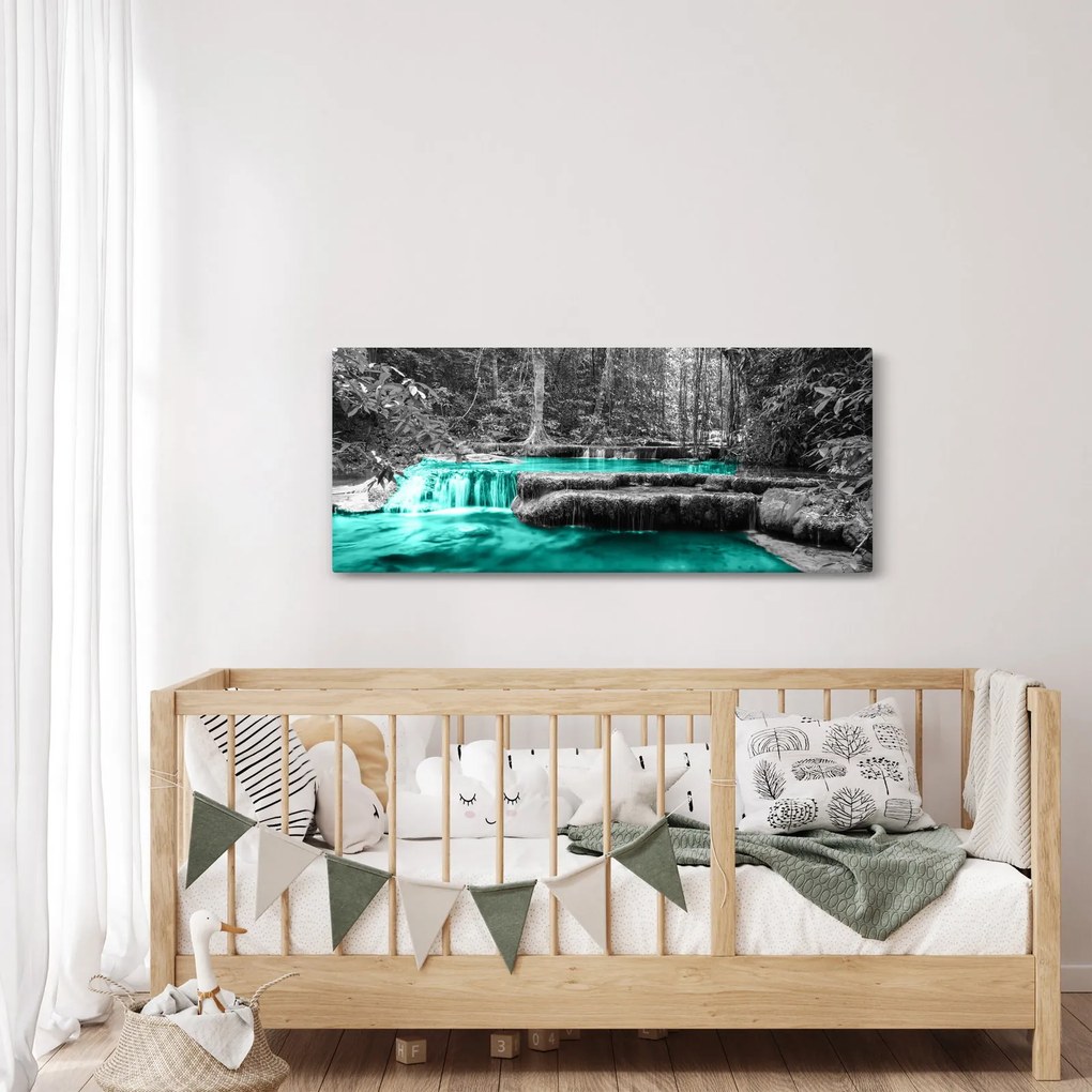 Obraz - Zimná rieka (120x50 cm)