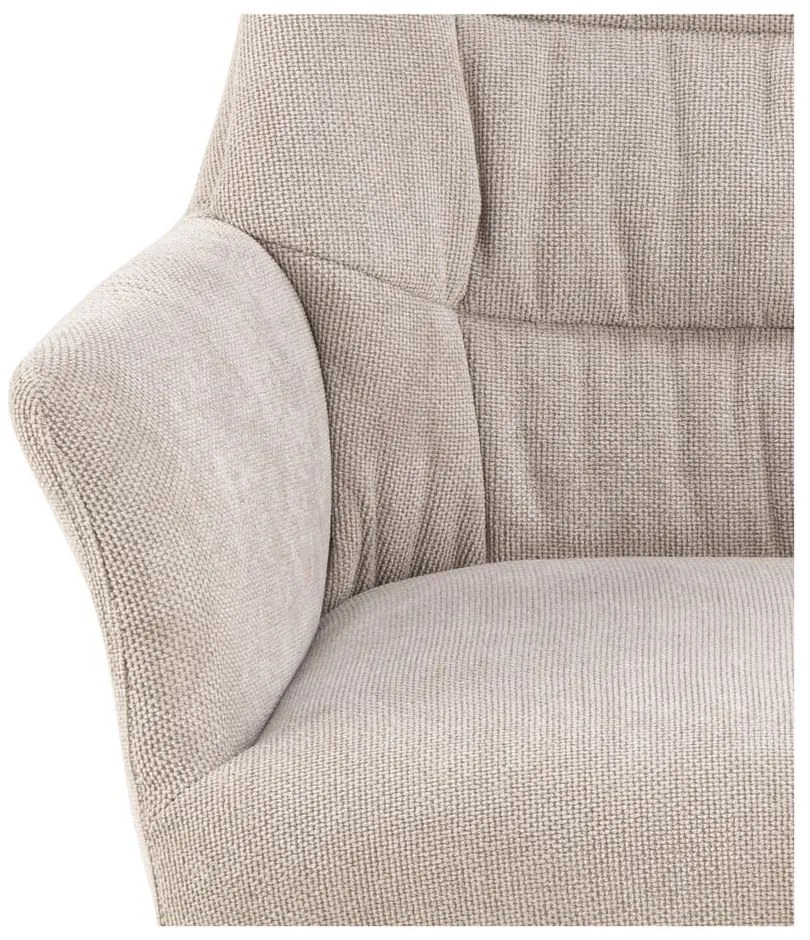 Béžové čalúnené jedálenské kreslo s podrúčkami Alonso – Actona