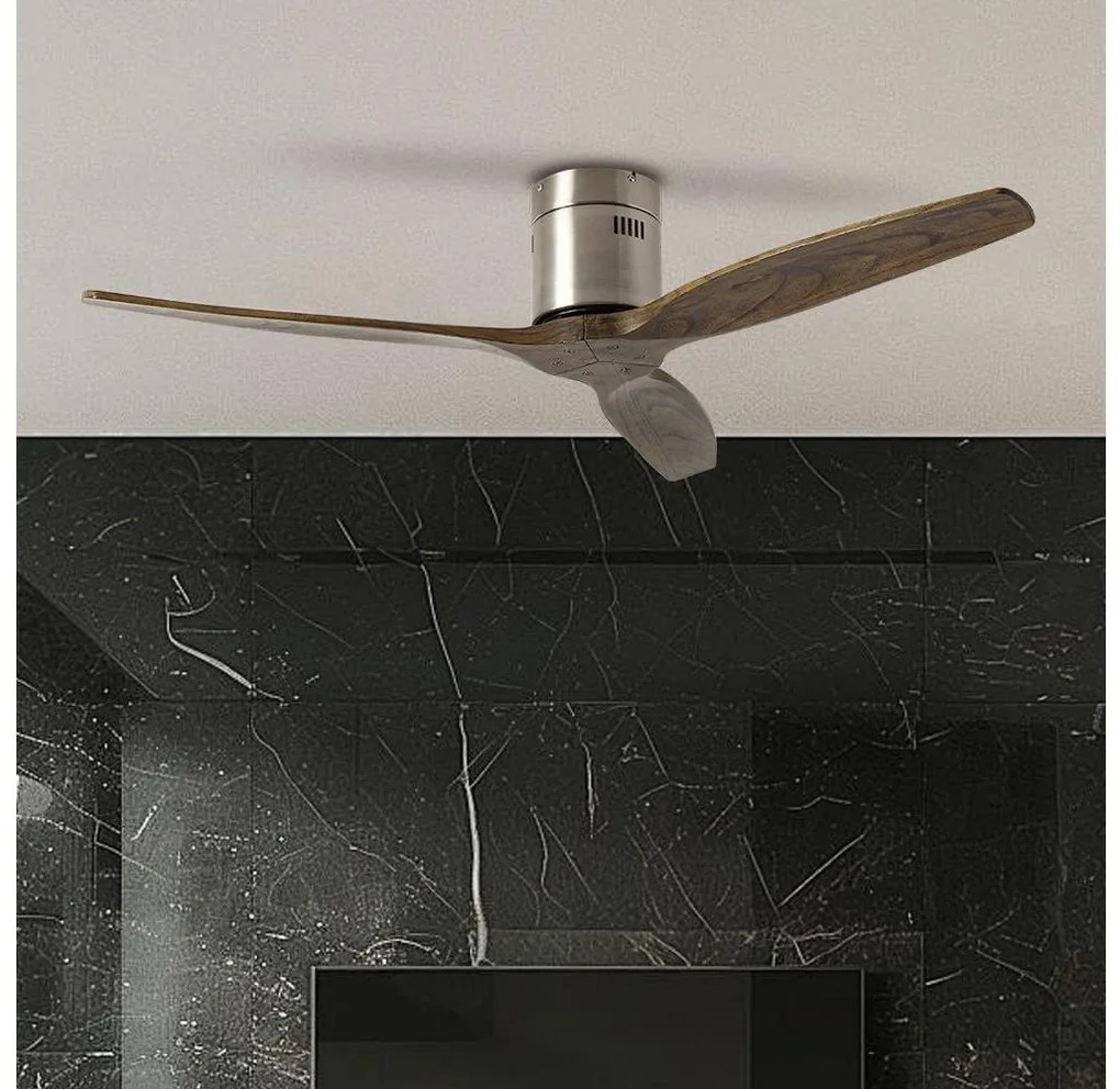 ZEVENTI - Stropný ventilátor SPELLO Wi-Fi Tuya chróm/dub + DO ZV0040