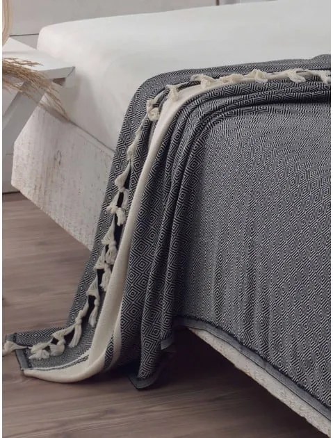 Prikrývka na posteľ Elmas Black, 200x240 cm