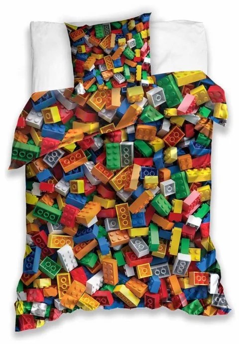 Carbotex  Detské bavlnené obliečky – Stavebnice, 140 × 200 cm / 70 × 90 cm