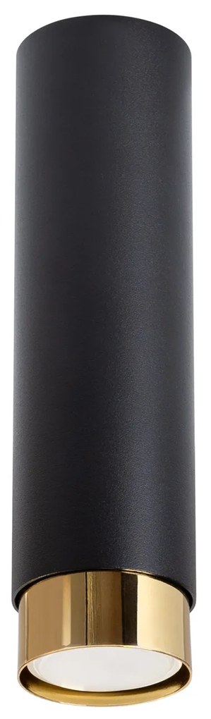 Stropné svietidlo Nero, 1x čierne kovové tienidlo, (22,5 cm), g