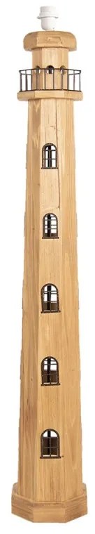 Rustikal stojaca lampa drevená MAJÁK BEIGE 140cm, 4,9KG